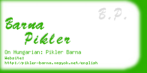 barna pikler business card